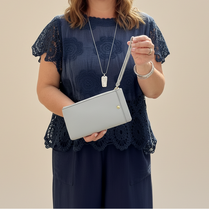 Sienna Silver Phone Purse Holder - Sugarplum Boutique