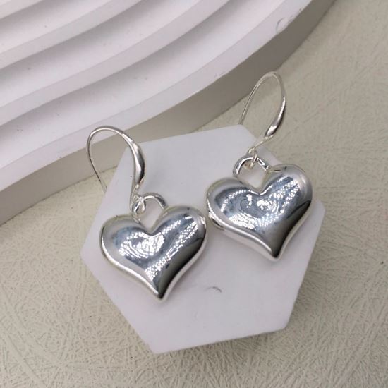 Sila Solid Heart Drop Earrings - Sugarplum Boutique