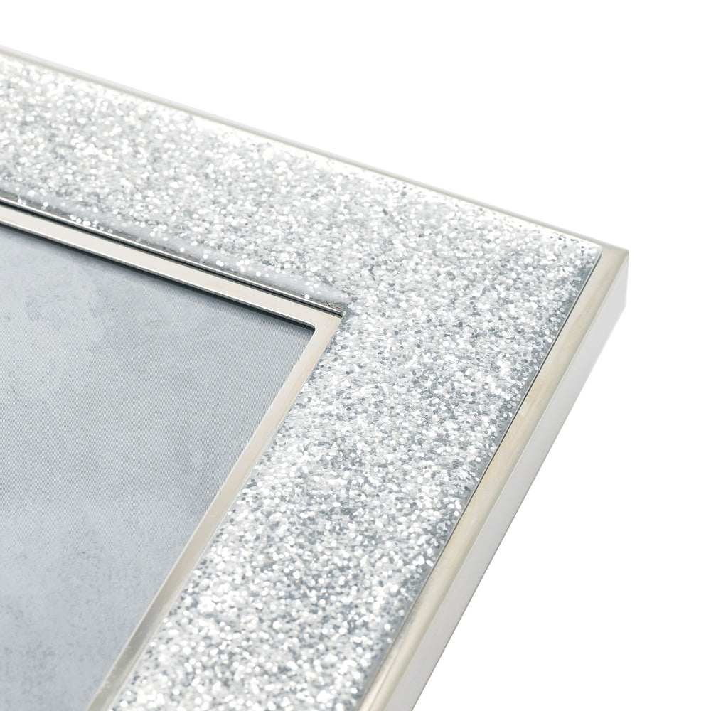 Silver Coloured Glitter Band Photo Frame 6" x 4" - Sugarplum Boutique
