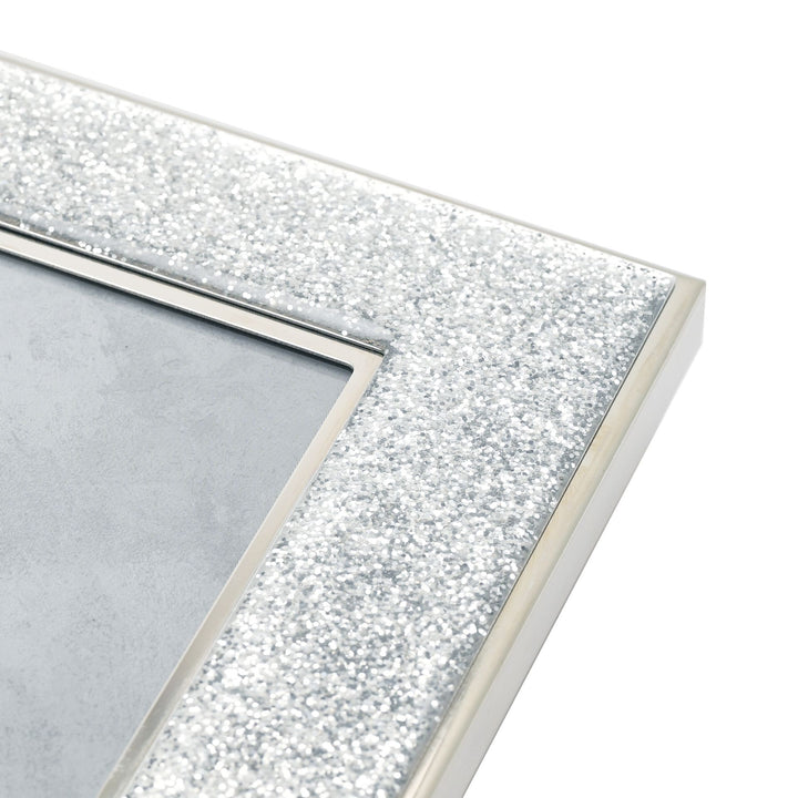 Silver Coloured Glitter Band Photo Frame 6" x 4" - Sugarplum Boutique