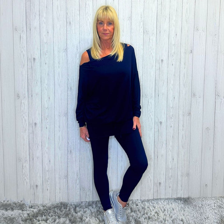 Sinatra Navy Blue 3 Piece Trouser Set - Sugarplum Boutique