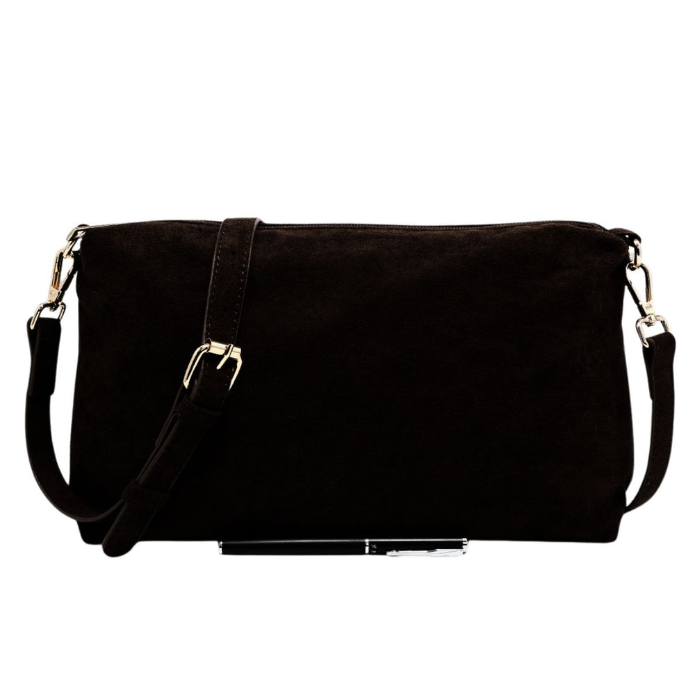 Sonya Black Suedette Handbag - Sugarplum Boutique