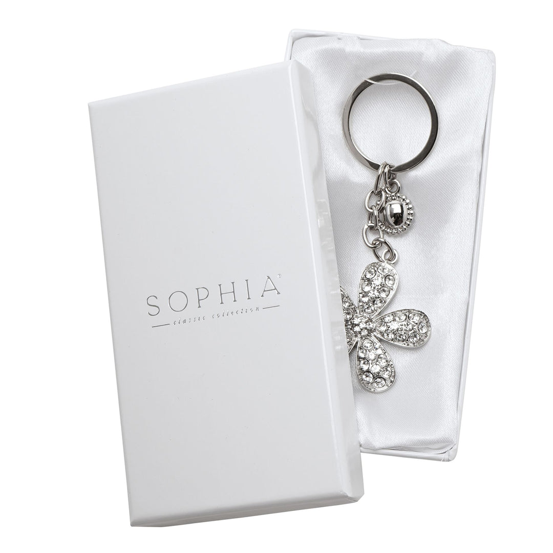 Sophia Classic Crystal Flower Keyring - Sugarplum Boutique