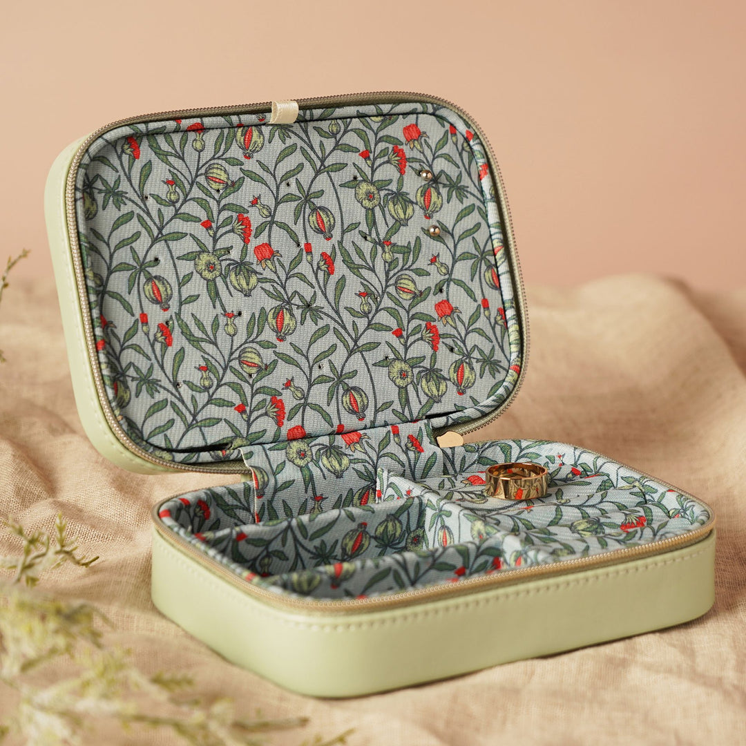 Sophia Lane Green Floral Jewellery Box - Sugarplum Boutique