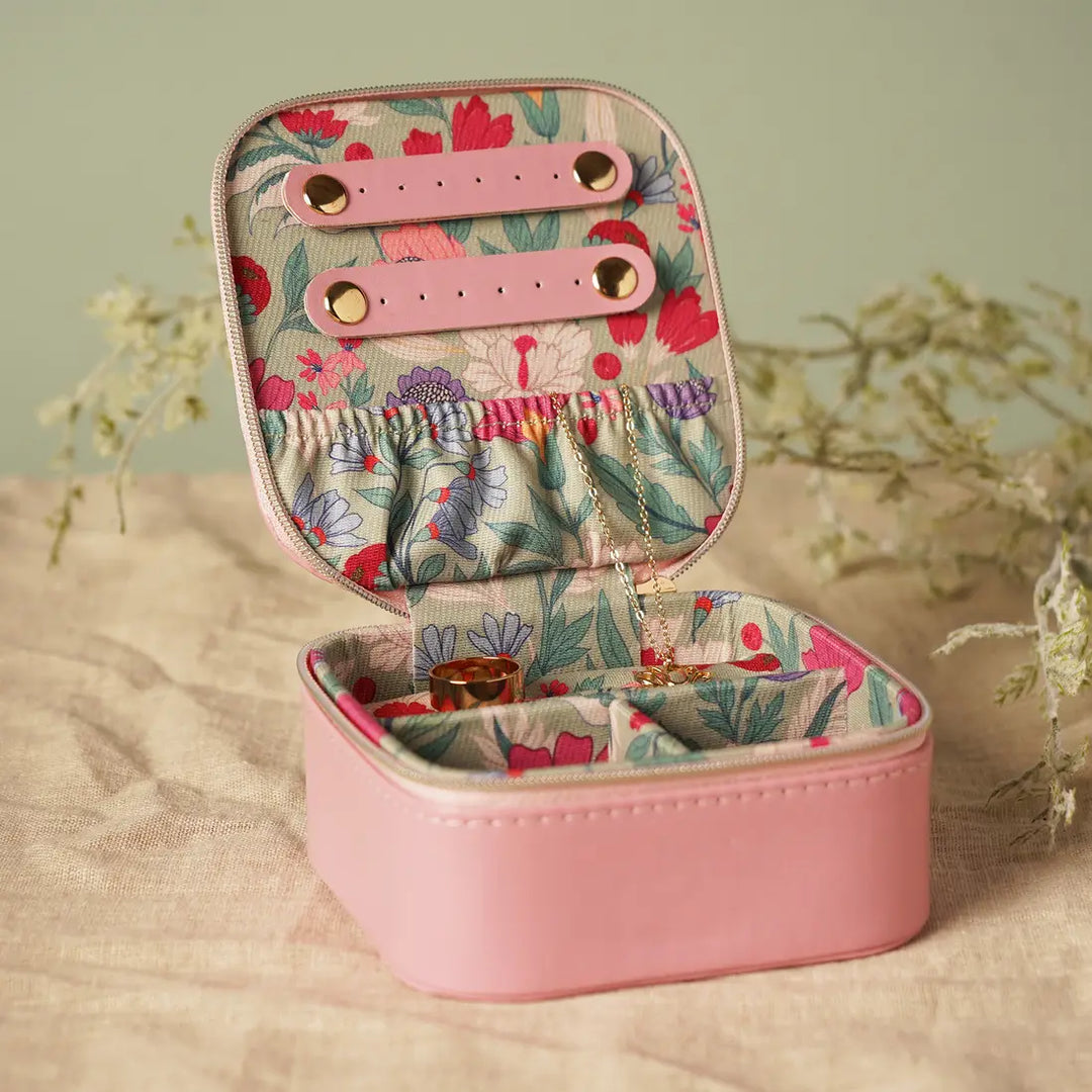 Sophia Lane Pink & Green Floral Jewellery Box - Sugarplum Boutique