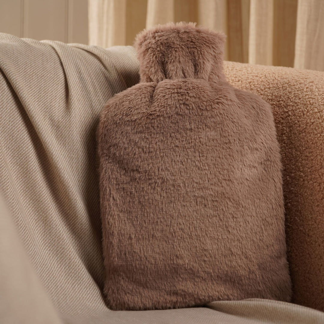 Sophia Layers Soft Faux Fur Muff Hot Water Bottle - Taupe Brown - Sugarplum Boutique