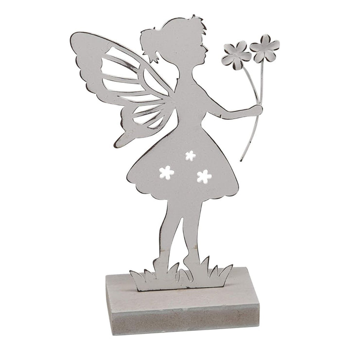 Standing Metal Fairy on Wood - Sugarplum Boutique