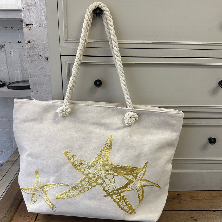 Star Fish Beach Bag Gold -  Sugarplum Boutique