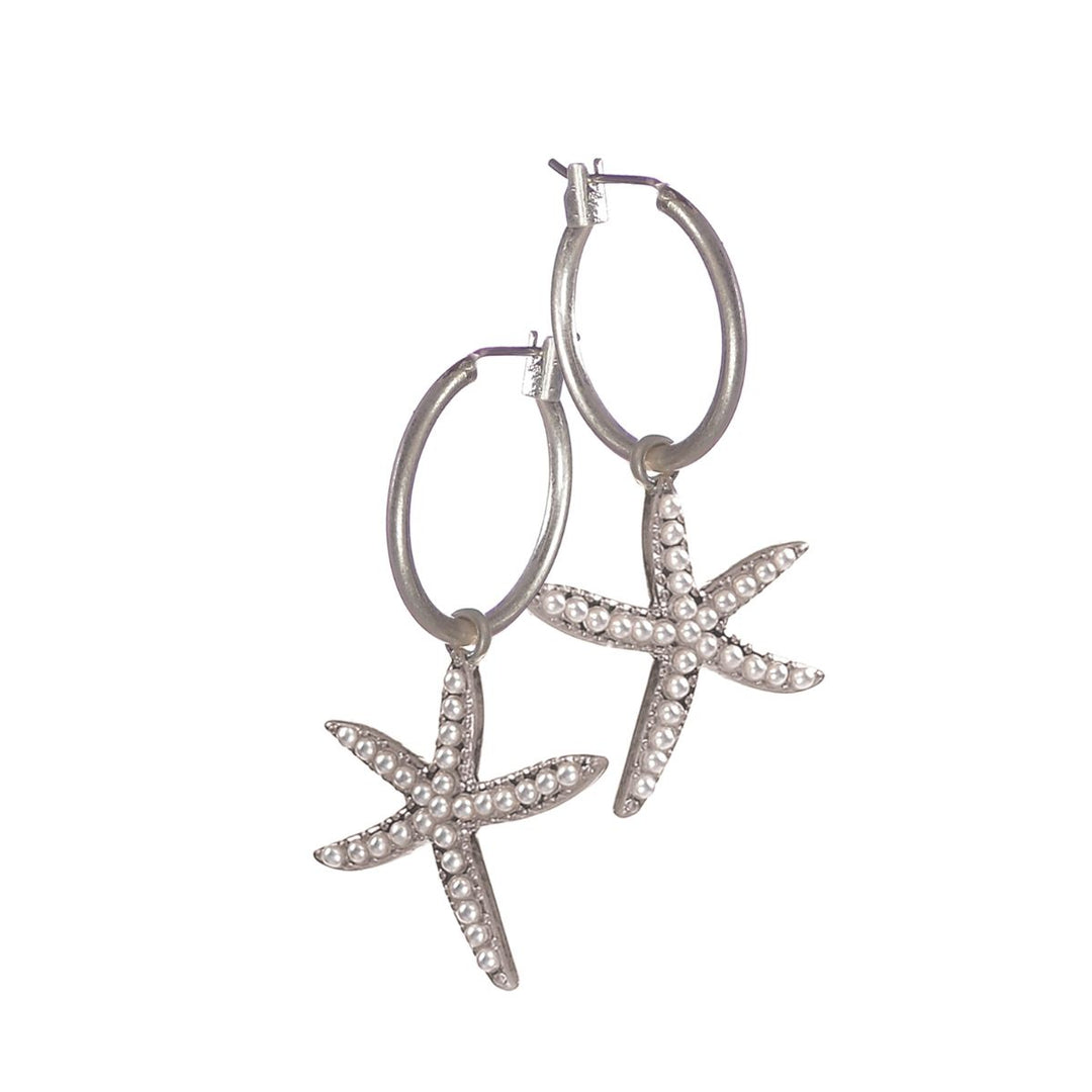 Starry Starfish Silver Earrings - Sugarplum Boutique
