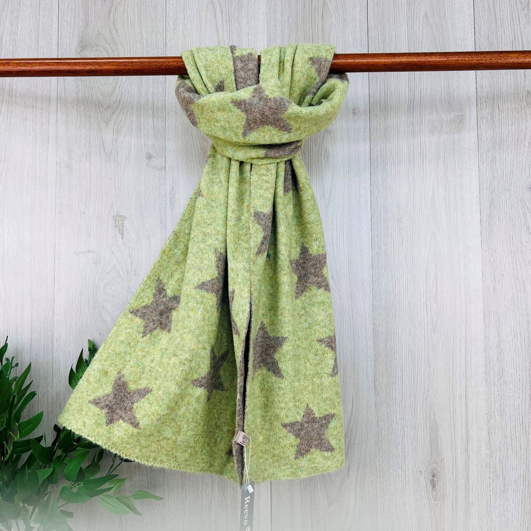 Stella Star Print Lime Green Winter Scarf - Sugarplum Boutique