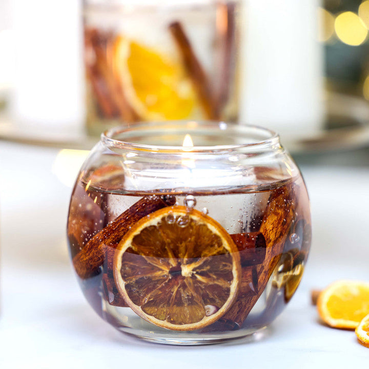 Stoneglow Cinnamon Orange Natural Wax Fish Bowl Candle  - Sugarplum Boutique