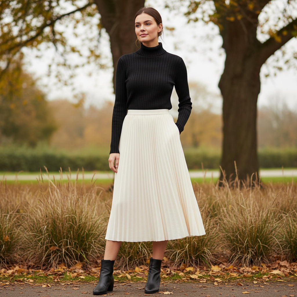 Tammy Rib Polo Neck Black Jumper - Sugarplum Boutique