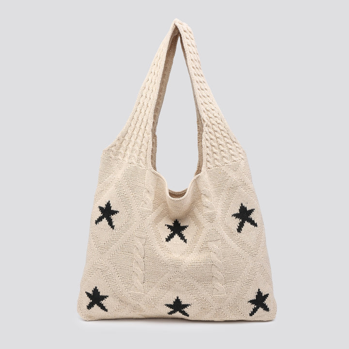 Texas Knit Star Shoulder Bag Stone - Sugarplum Boutique