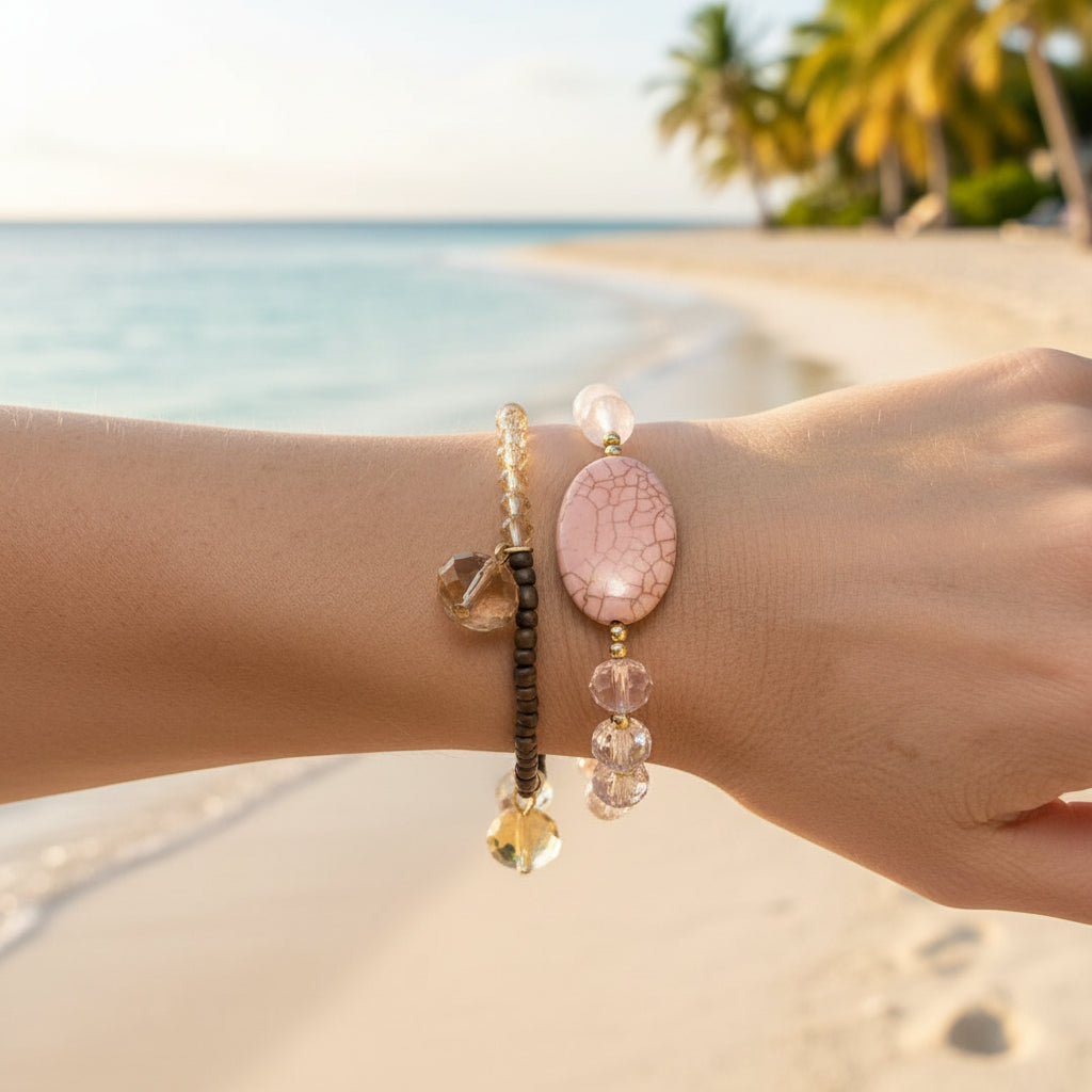 Toni Pink Two Strand Bracelet - Sugarplum Boutique