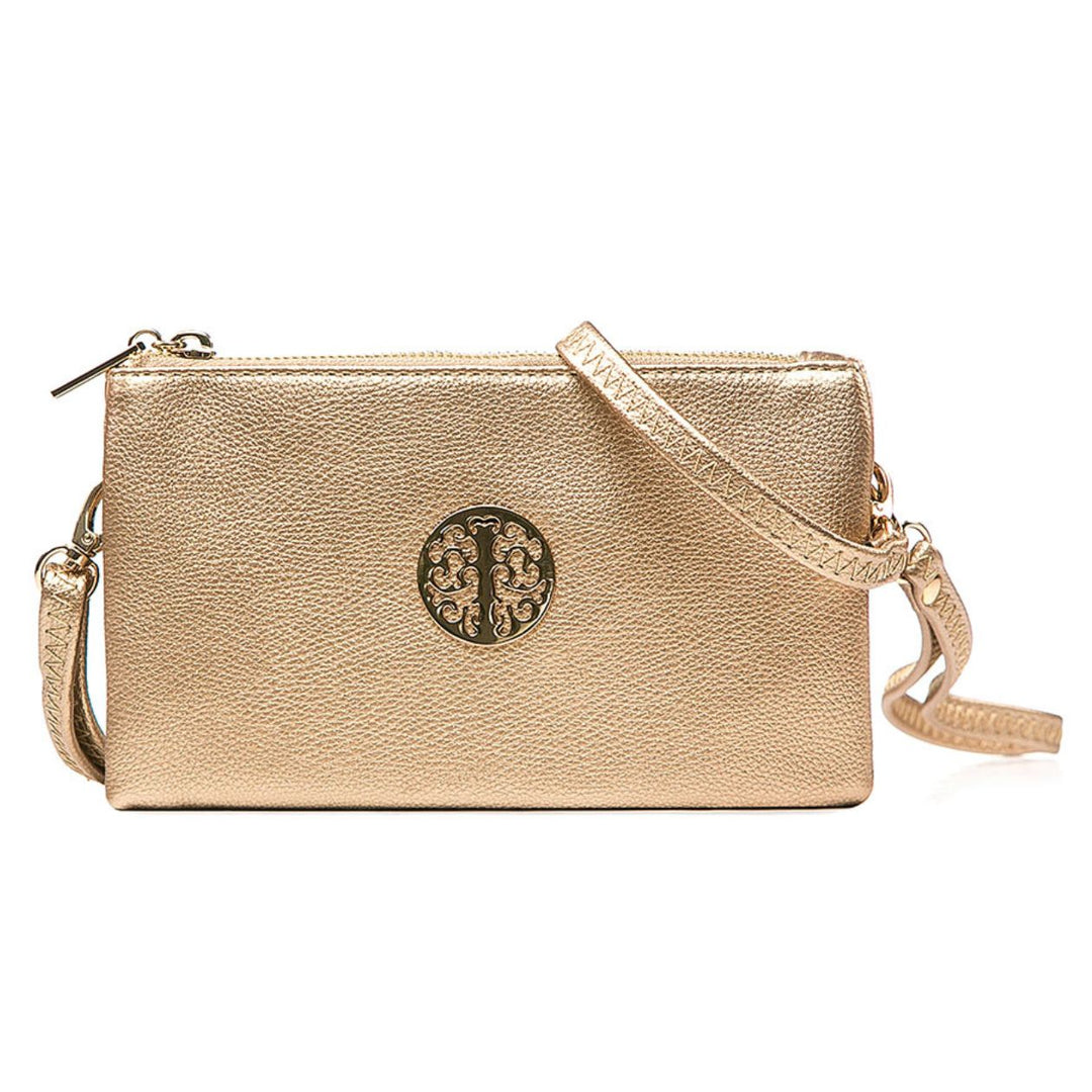 Tree Of Life Gold Faux Leather Handbag - Sugarplum Boutique