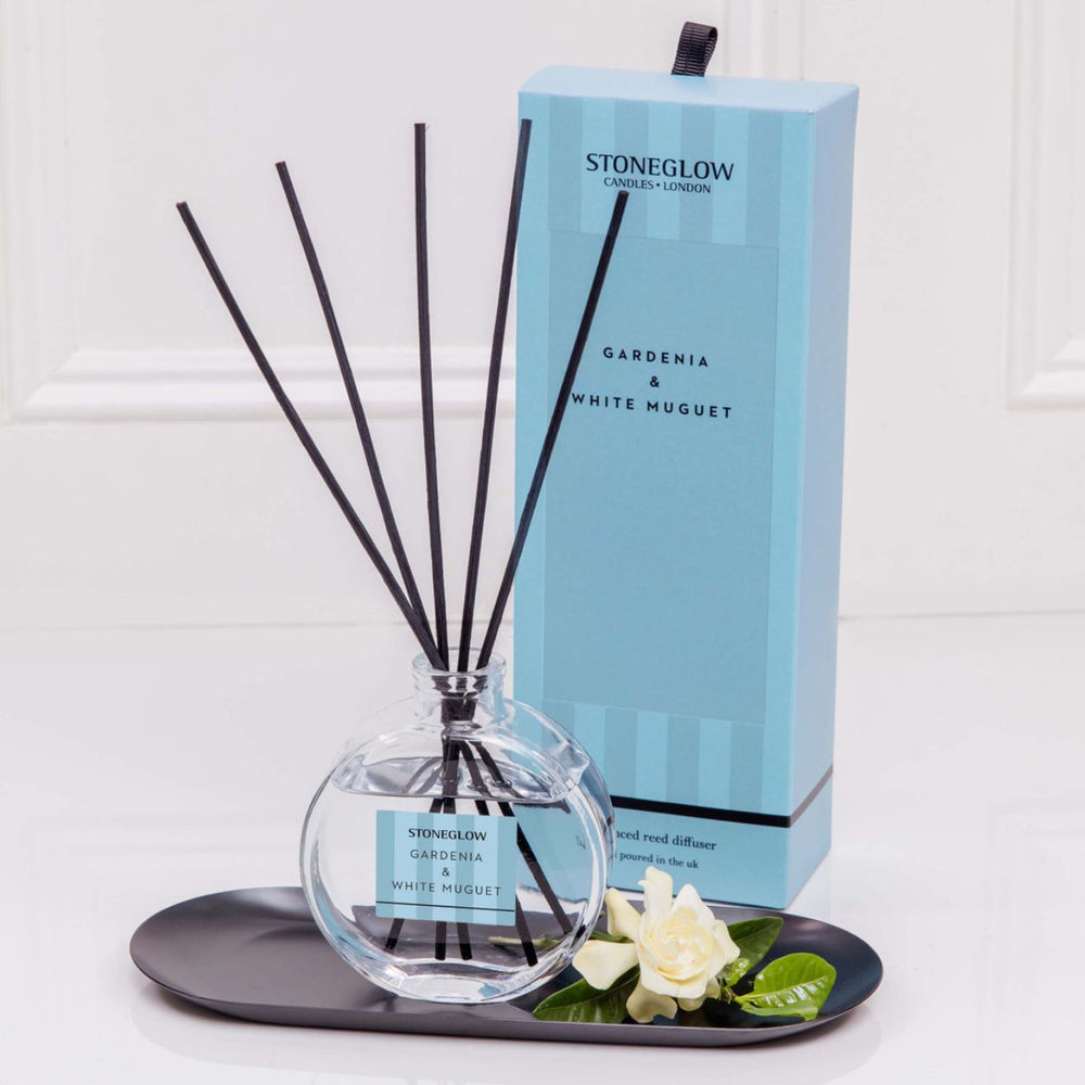 Stoneglow Gardenia & White Muguet Modern Classics Reed Diffuser - Sugarplum Boutique