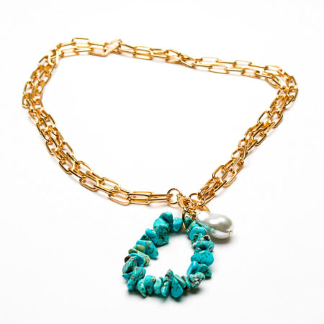 Ibiza Turquoise Long Necklace - Sugarplum Boutique
