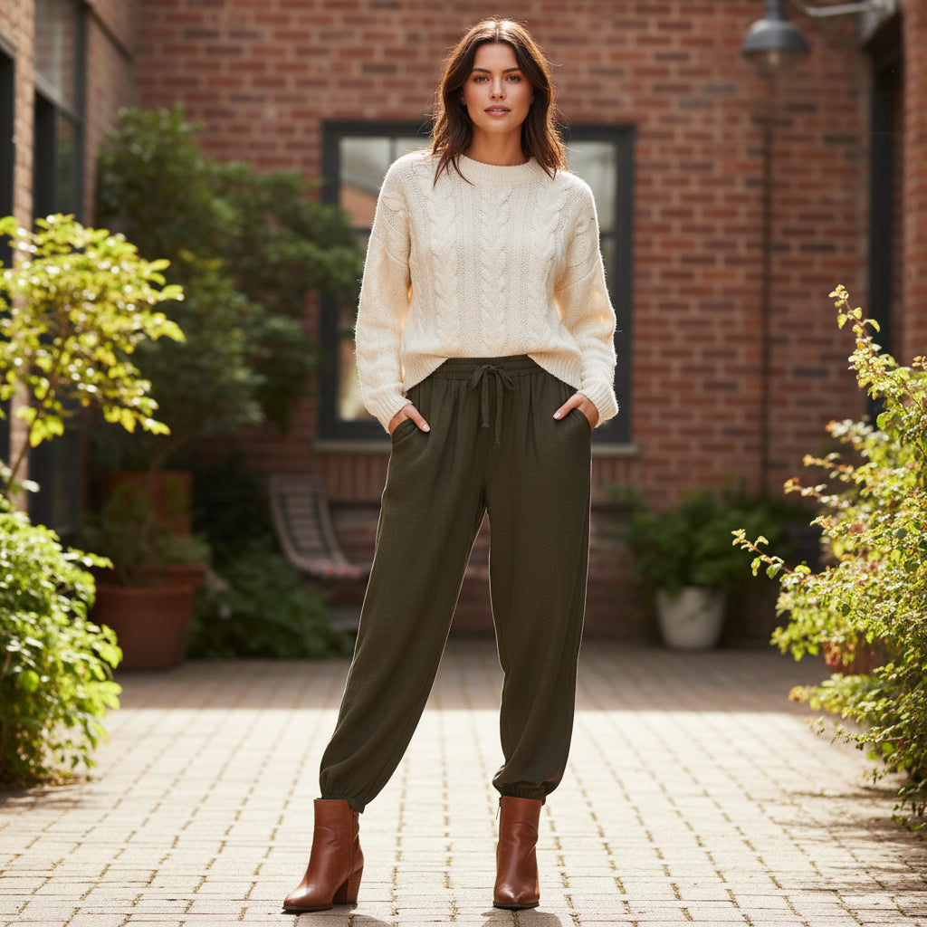 Verity Relaxed Fit Chocolate Brown Harem Trousers - Sugarplum Boutique