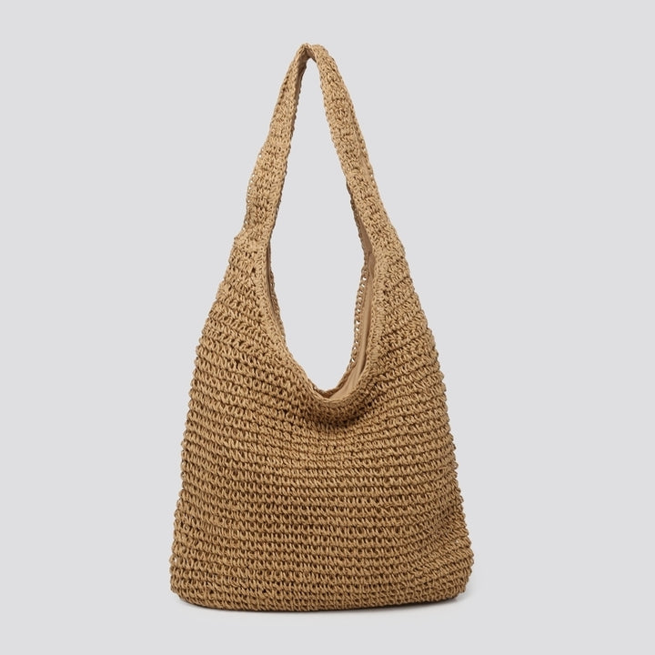Virginia Summer Woven Tote Style Bag Brown - Sugarplum Boutique