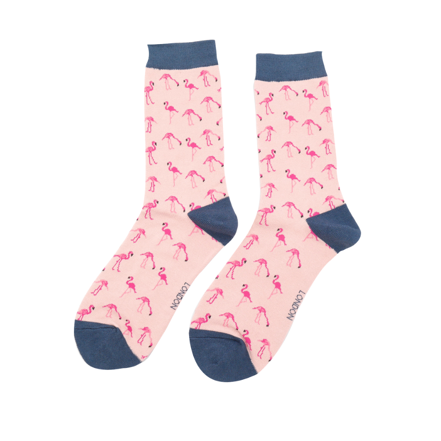 Wild Flamingos Ladies Bamboo Socks Pink - Sugarplum Boutique