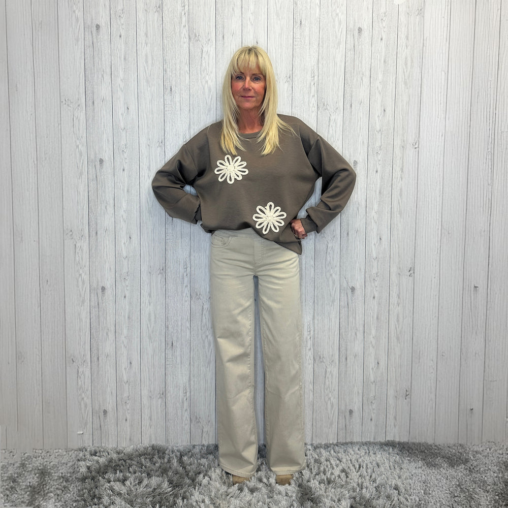 Will Stone Wide Leg Cotton Mix Soft Waistband Jeans - Sugarplum Boutique