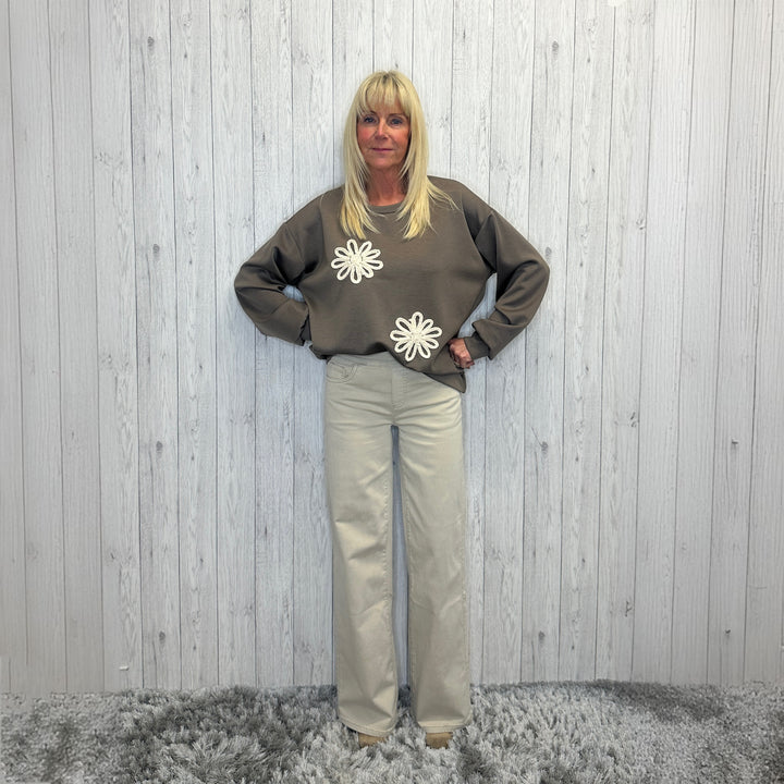 Will Stone Wide Leg Cotton Mix Soft Waistband Jeans - Sugarplum Boutique