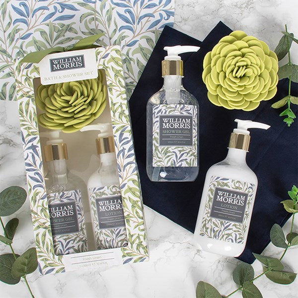 William Morris Fresh Linen Shower Set - Sugarplum Boutique