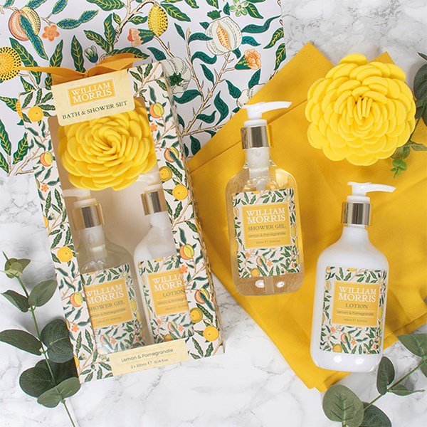 William Morris Lemon Pomegranate Shower Set - Sugarplum Boutique