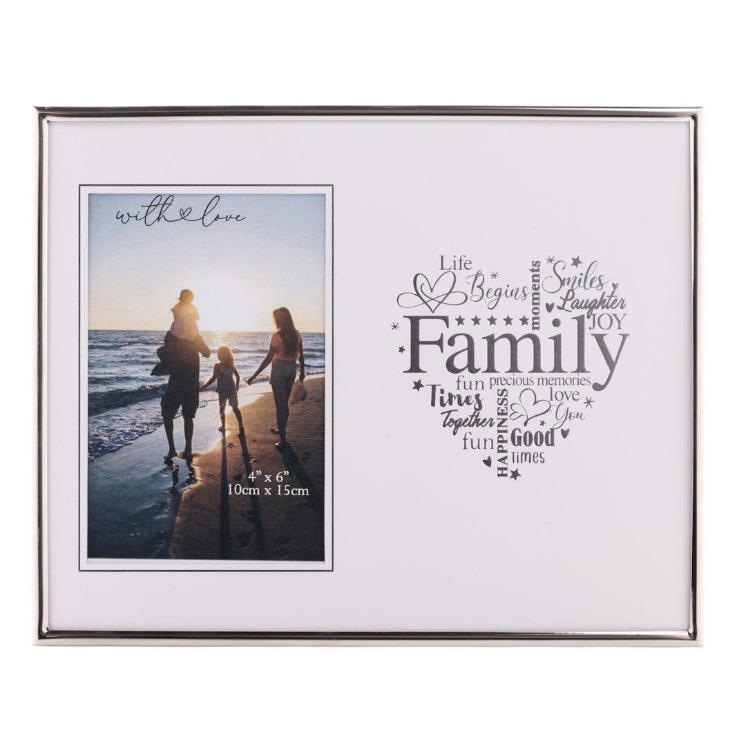 With Love Silver Heart Frame 6" x 4" - Family - Sugarplum Boutique