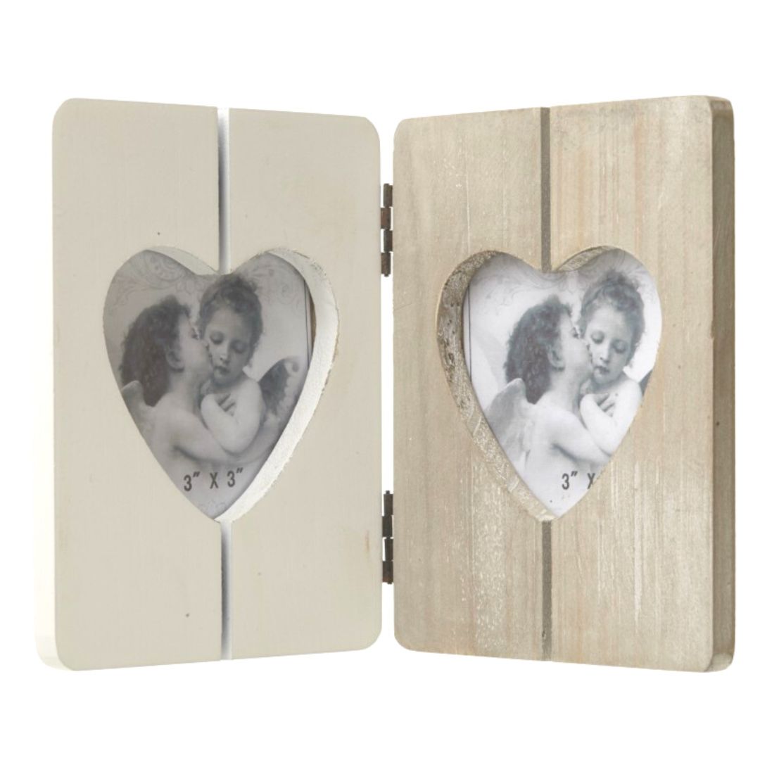 Wooden Double Heart Photo Frame - Sugarplum Boutique