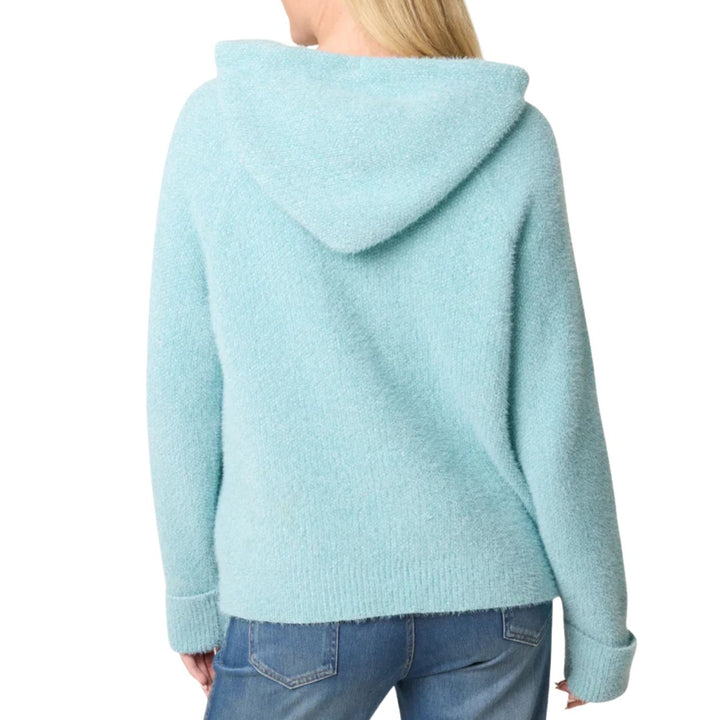 Zelly Duck Egg Green Zip Up Cosy Cardigan - Sugarplum Boutique
