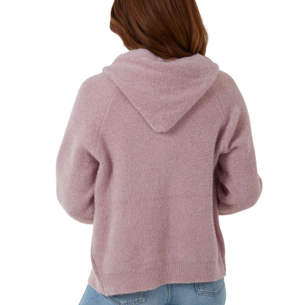 Zelly Vintage Pink Zip Up Cosy Cardigan - Sugarplum Boutique