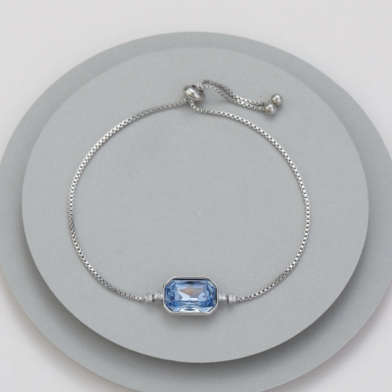 Alice Blue Gem Bracelet - Silver Blue - Sugarplum Boutique