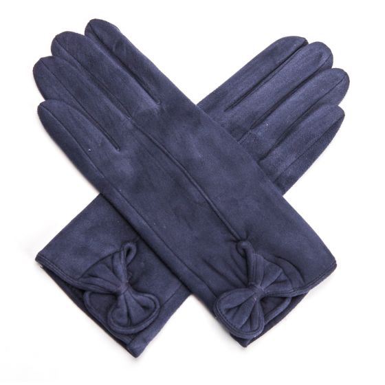 Camilla Suede Look Gloves Navy - Sugarplum Boutique