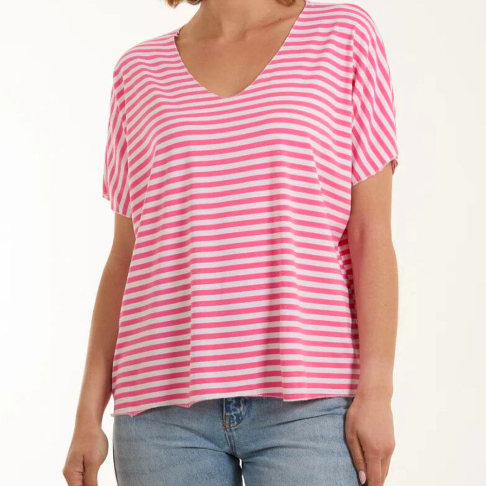 Nina Nautical T Shirt Pink - Sugarplum Boutique