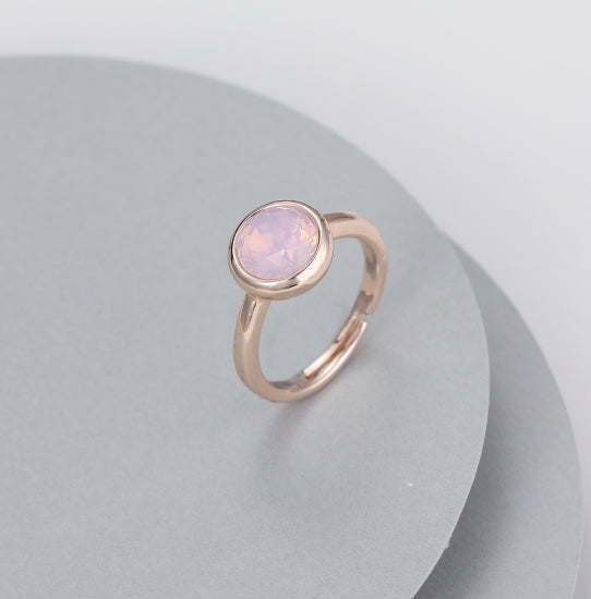 Lizzy Frosted Pink Round Fashion Ring - Sugarplum Boutique