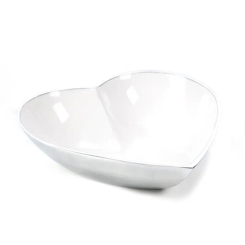 Enamel Recycled Large Heart Dish White - Sugarplum Boutique