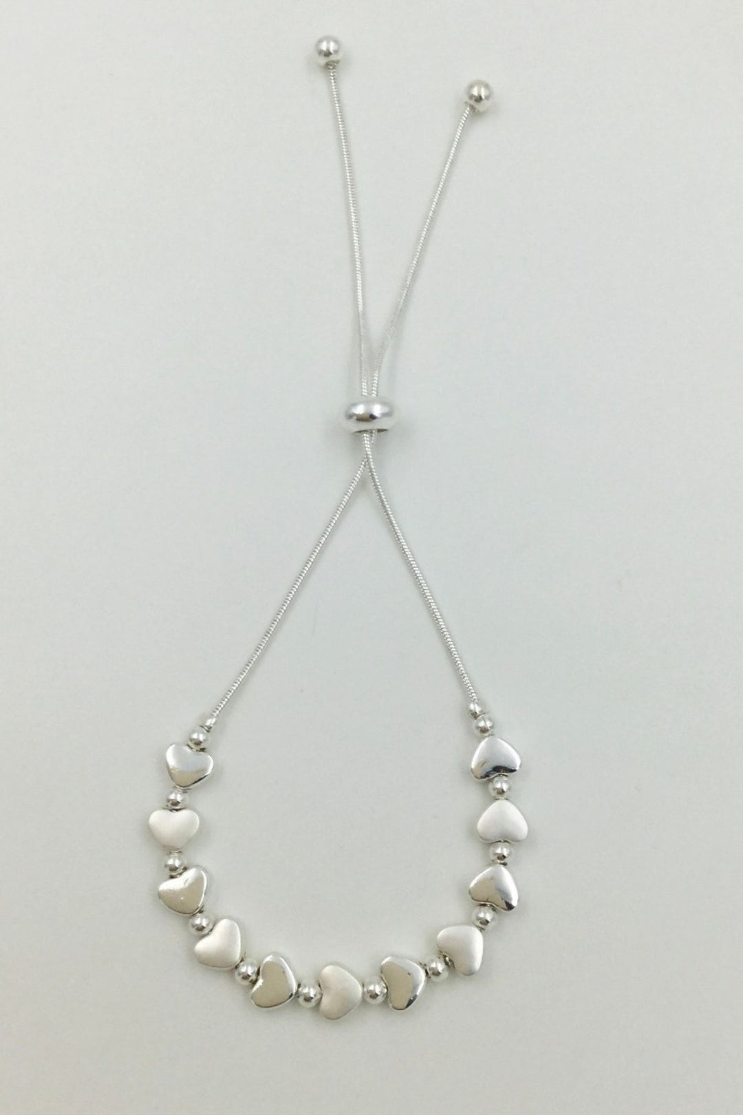 Alina Heart Friendship Bracelet Silver - Sugarplum Boutique 