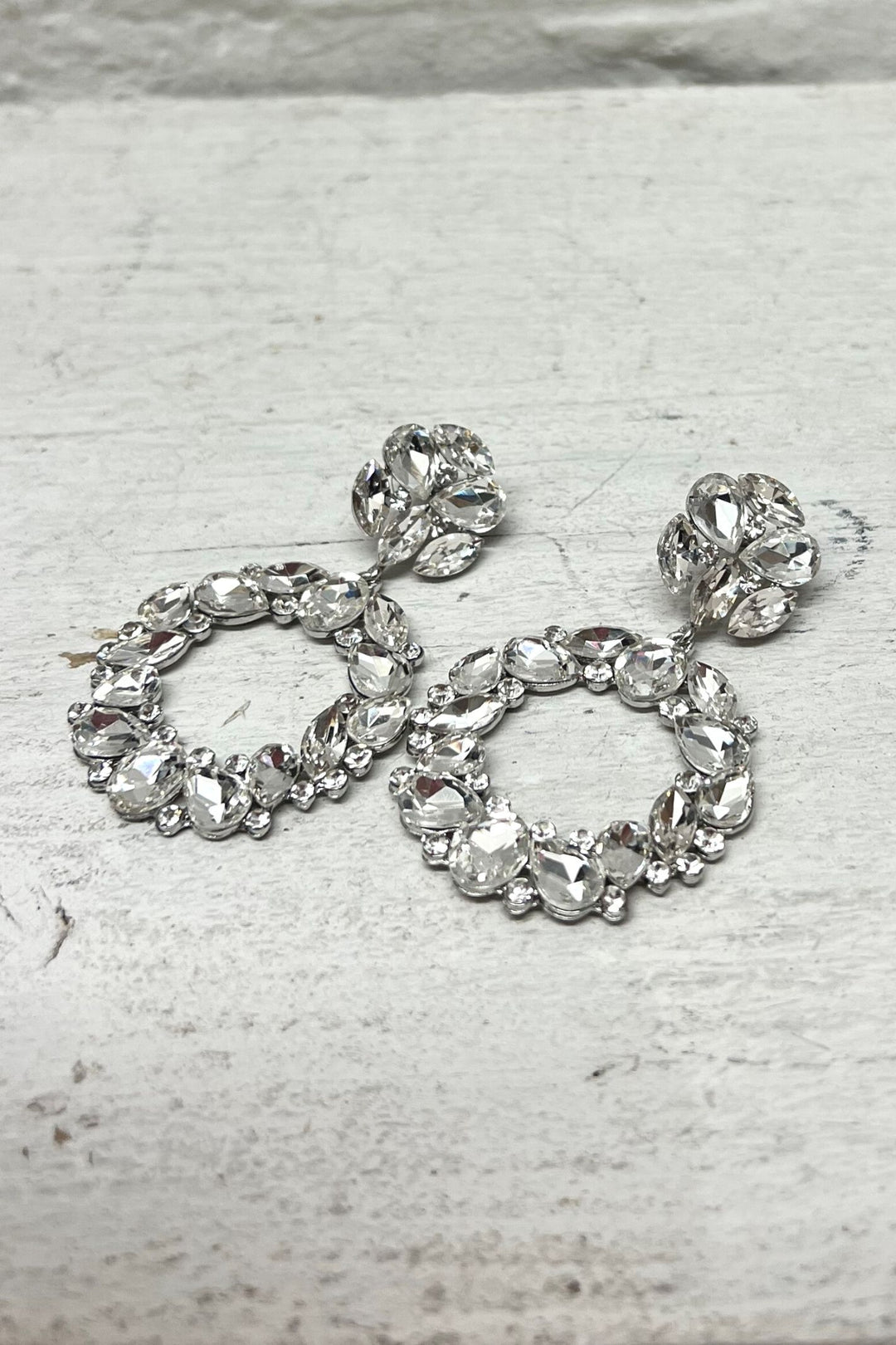 Amy Diamante Drop Earrings Diamante - Sugarplum Boutique