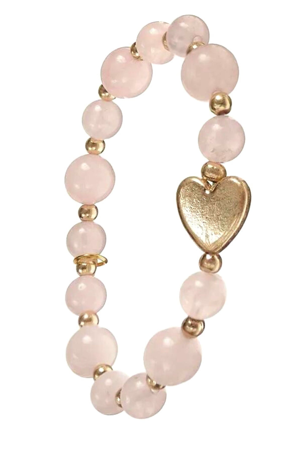 Bette Bead Heart Bracelet Rose - Sugarplum Boutique