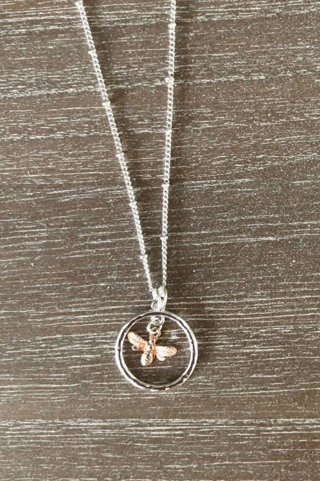 Breeze Bumble Bee Necklace Silver Rose Gold- Sugarplum Boutique