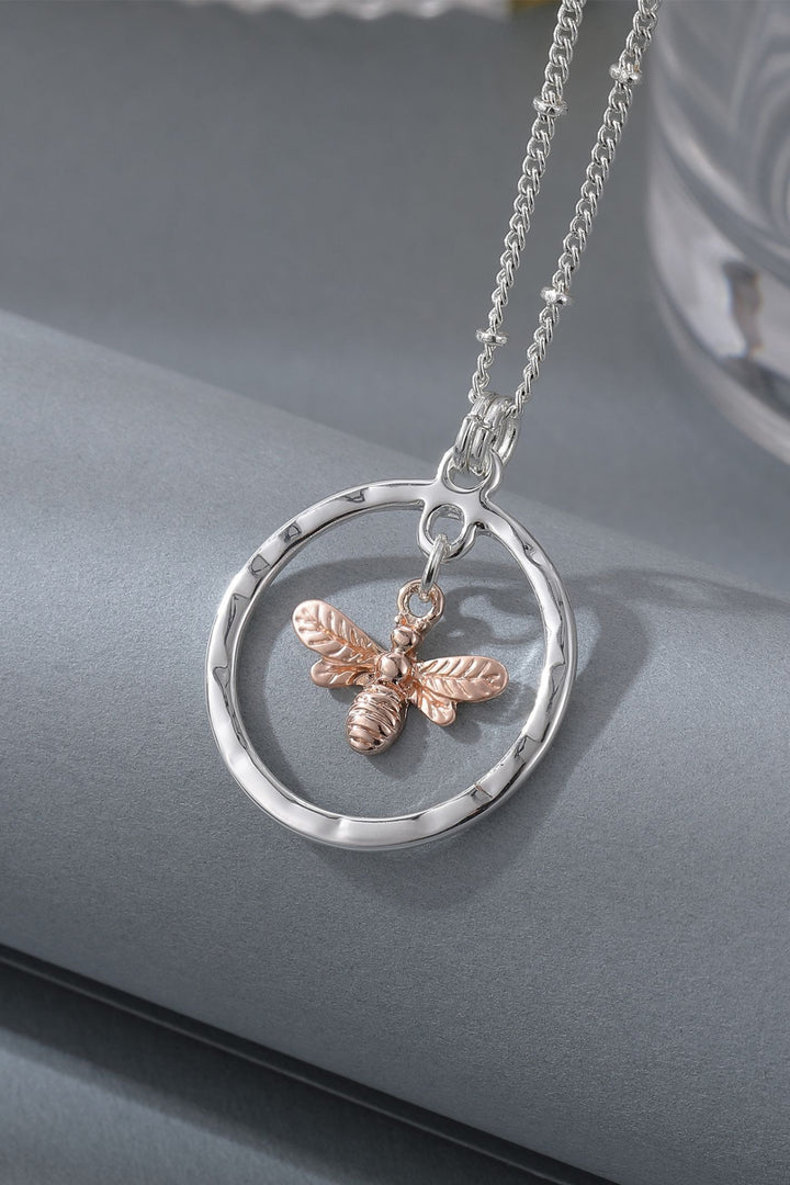 Breeze Bumble Bee Necklace Silver Rose Gold - Sugarplum Boutique