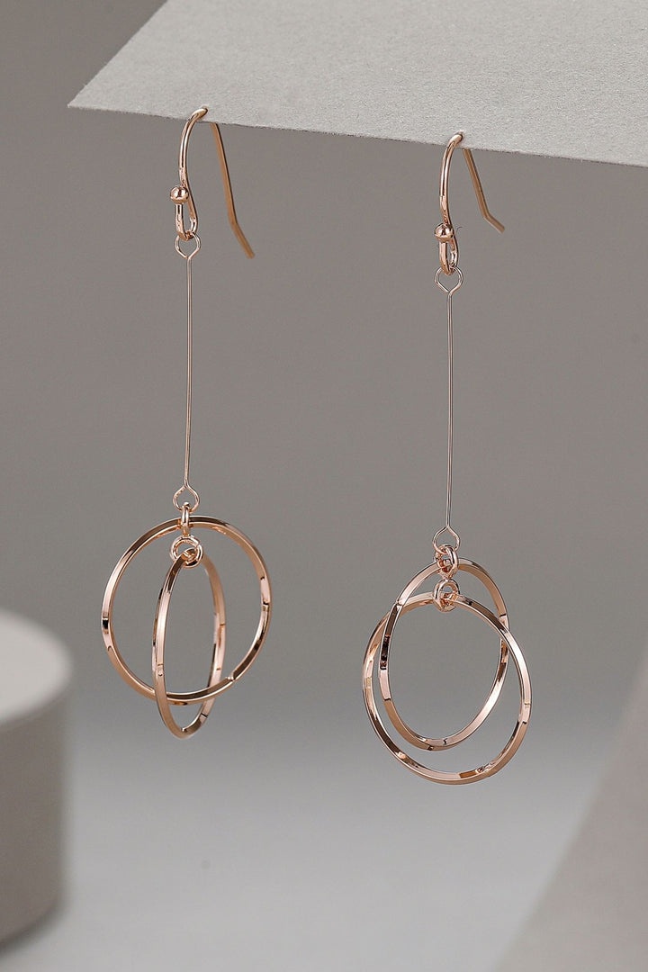 Carrie Circle In Circle Earring Rose Gold - Sugarplum Boutique