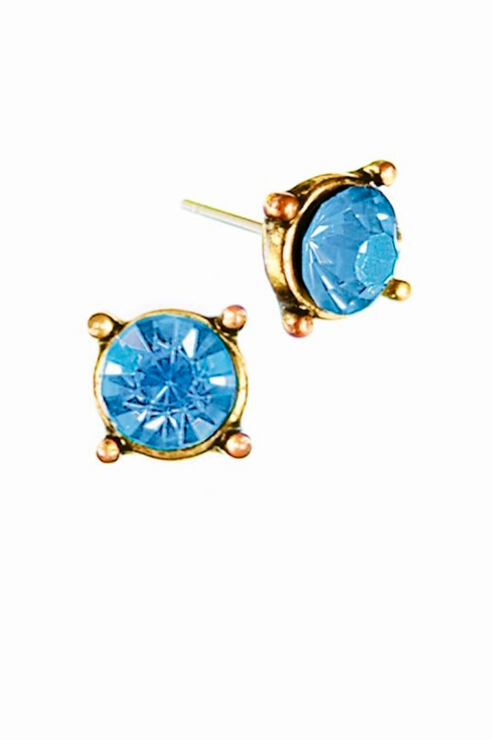 Classic Claw Set Crystal Stud Earrings Sapphire - Sugarplum Boutique