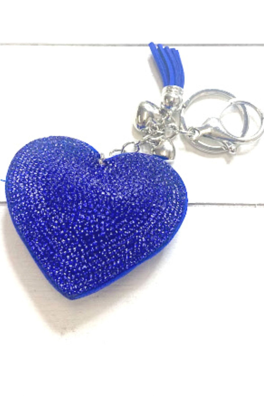 Diamante Heart Keyring Royal Blue - Sugarplum Boutique