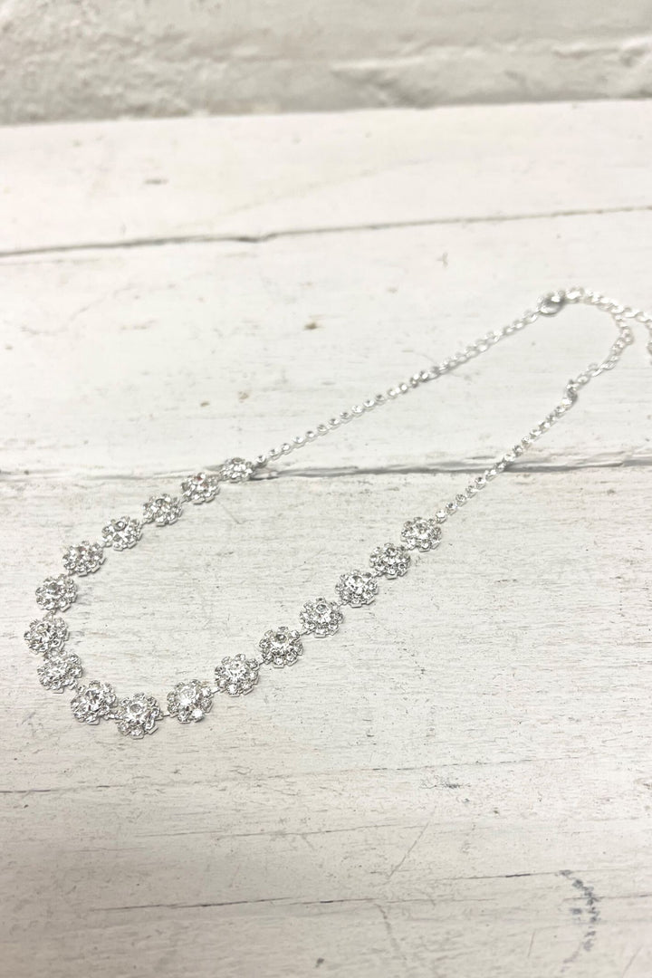 Flowers Diamante Necklace - Sugarplum Boutique