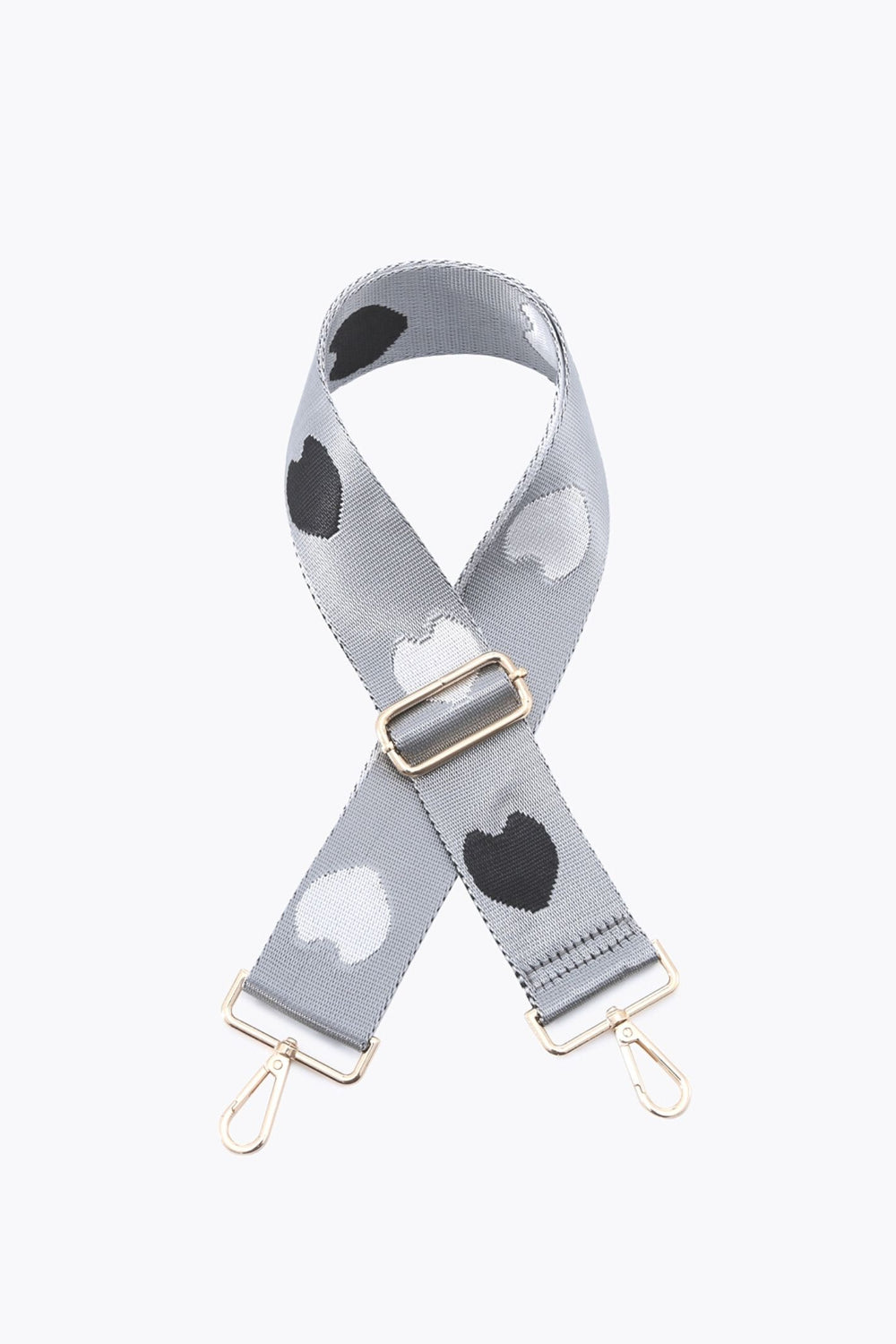 Hearts Interchangeable Bag Strap Silver - Sugarplum Boutique