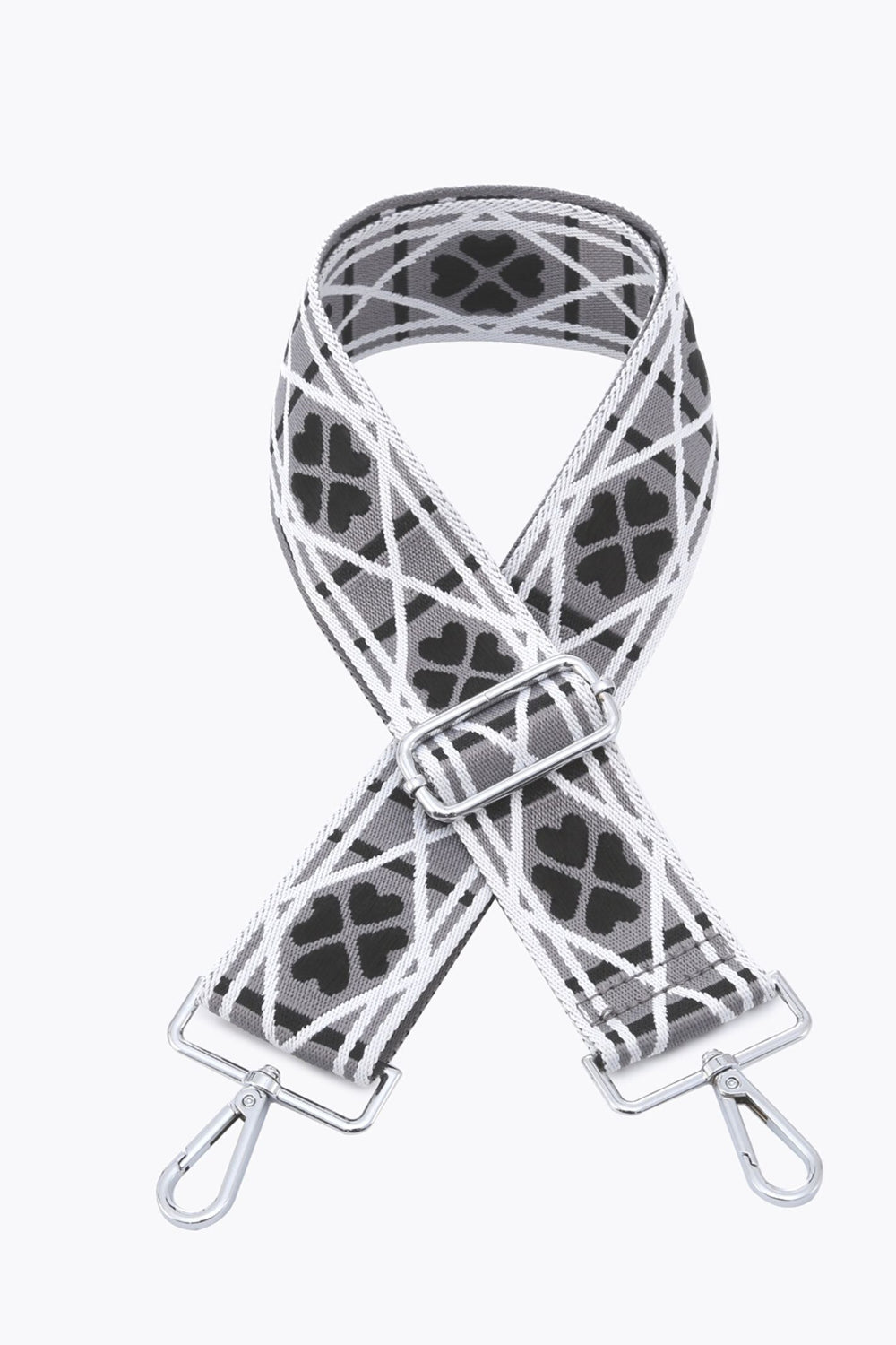 Hearts & Crosses Interchangeable Bag Strap Black - Sugarplum Boutique