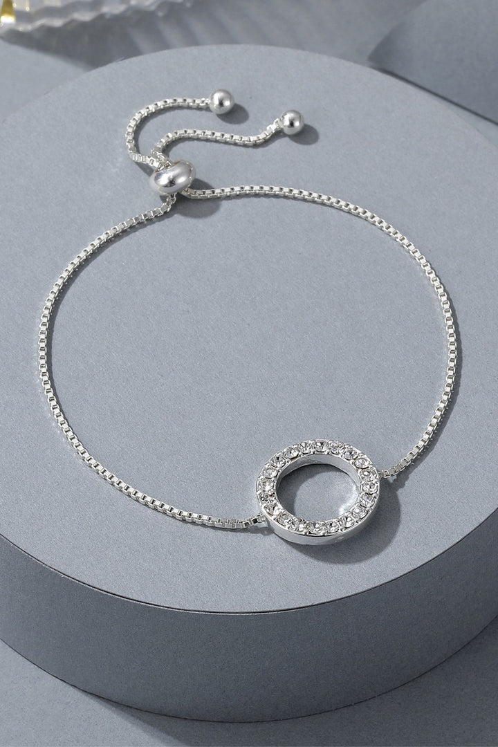 Joanie Open Circle Diamante Friendship Bracelet Silver - Sugarplum Boutique