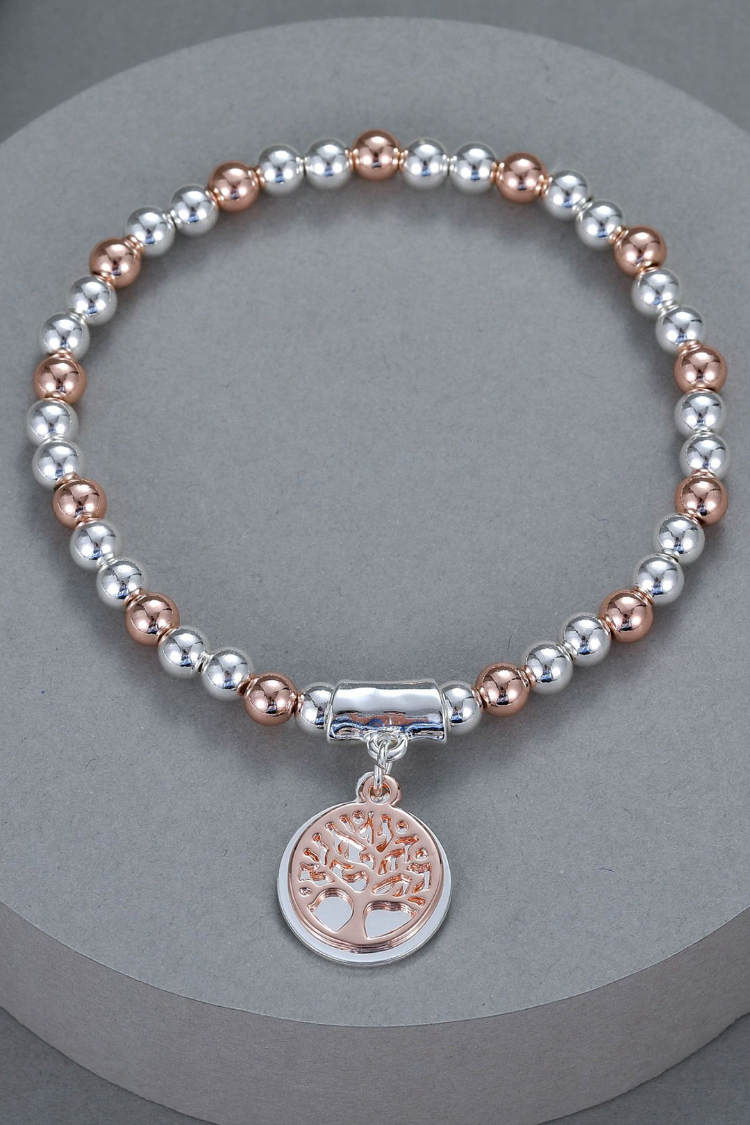 Kara Tree Of Life Bracelet Silver Rose Gold - Sugarplum Boutique